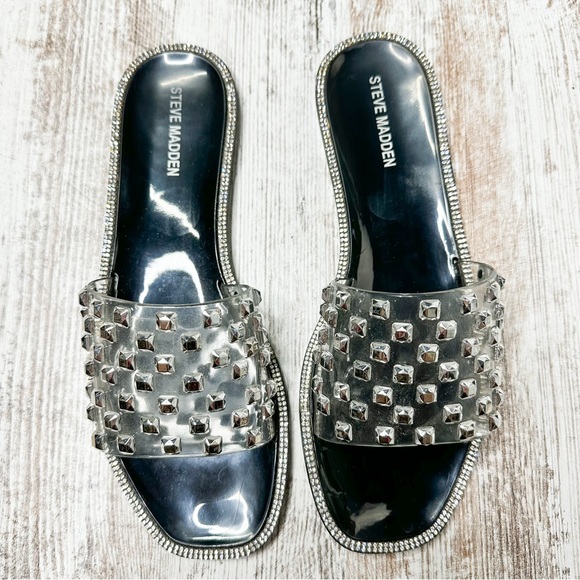 Steve Madden Jynn Black Jelly Slide Size 9 - Picture 2 of 5